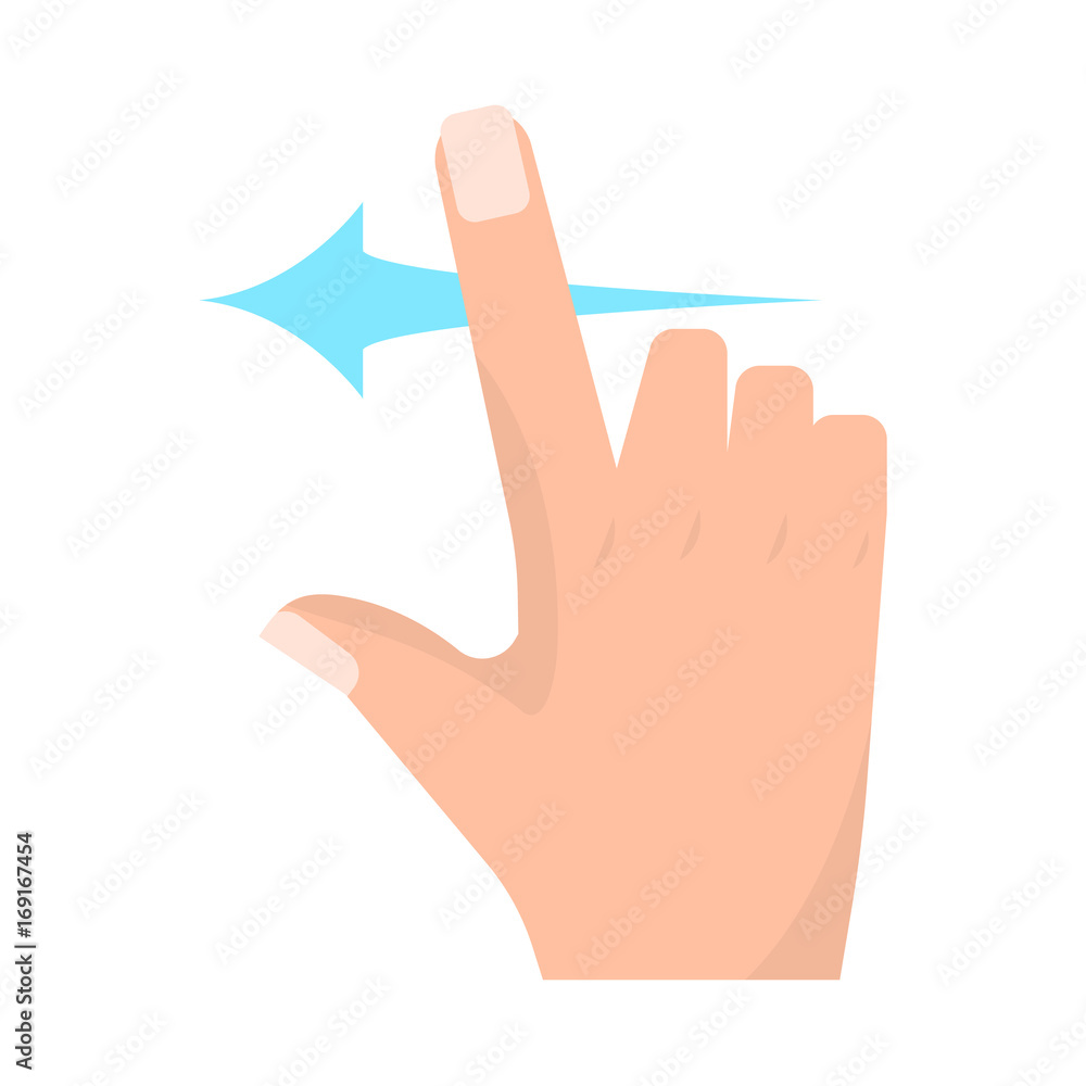 Swipe left touch screen gestures vector illustration. Flat style design. Colorful graphics Swipe left touch screen gestures vector illustration. Flat style design. Colorful graphics