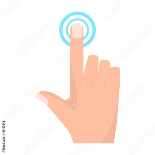 Double tap touch screen hand gestures vector illustration. Flat style design. Colorful graphics