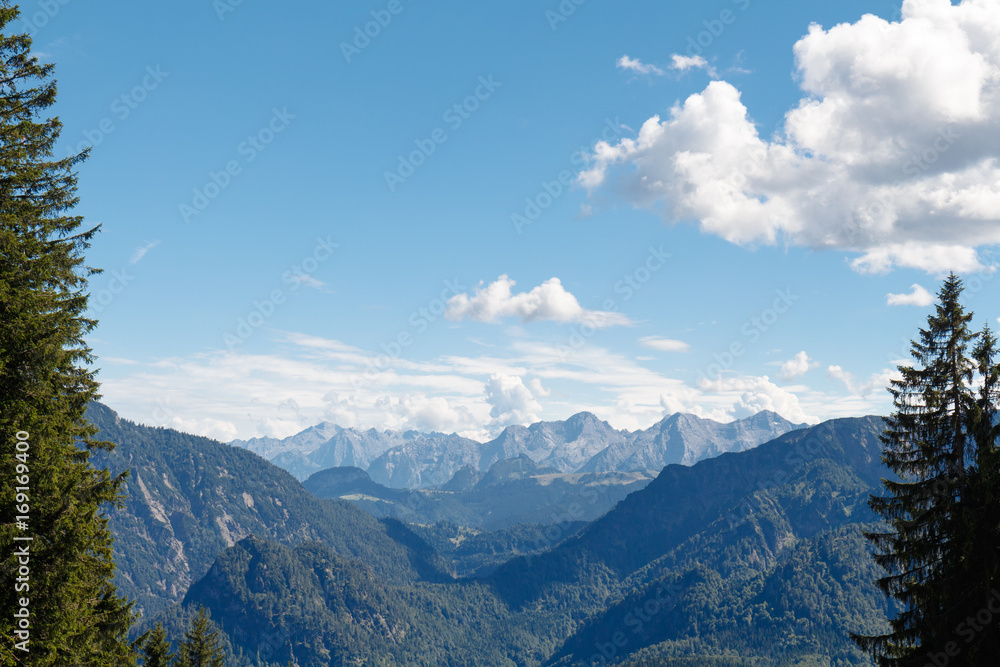 Alps in Bavaria, view from Mt. Unternberg, Ruhpolding