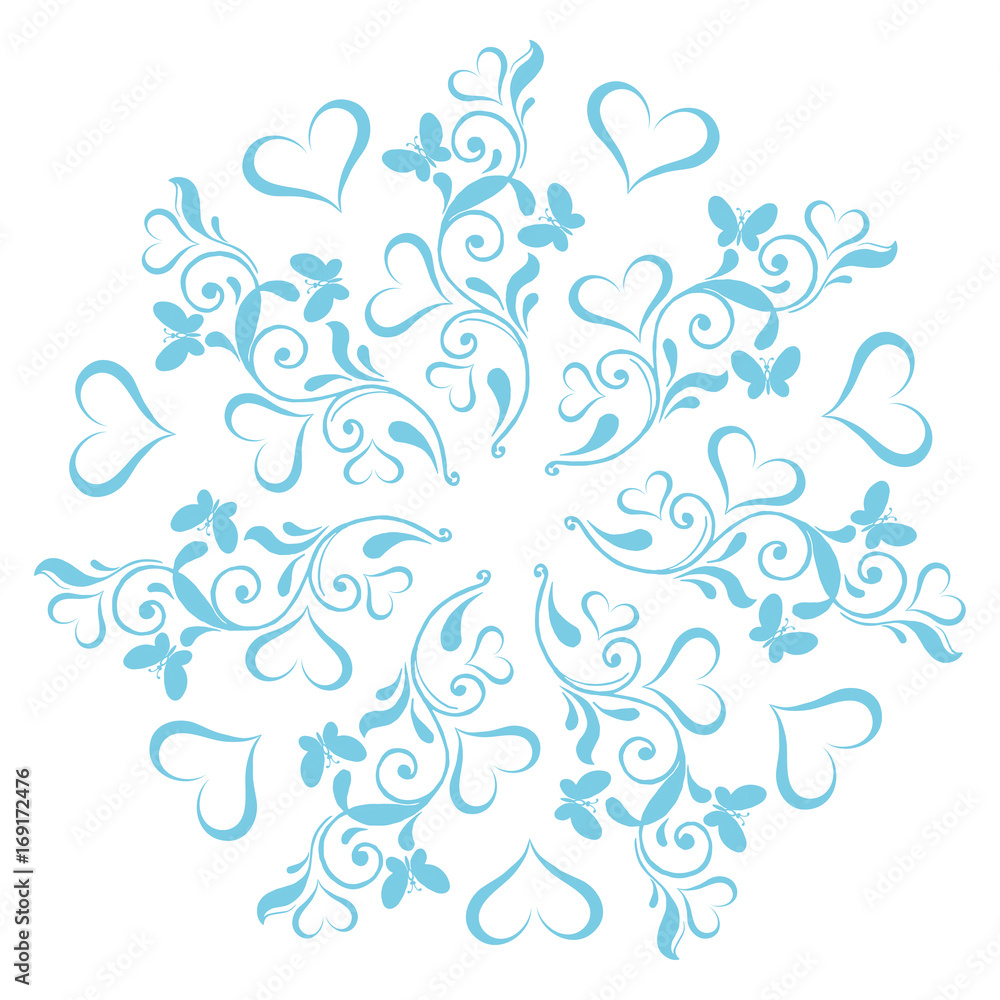 Mandala of hearts and butterflies Mandala of hearts and butterflies