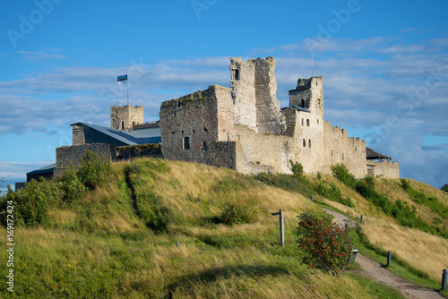  Ruins of a medieval knight's castle in Rakvere in the August evening. Estonia photo