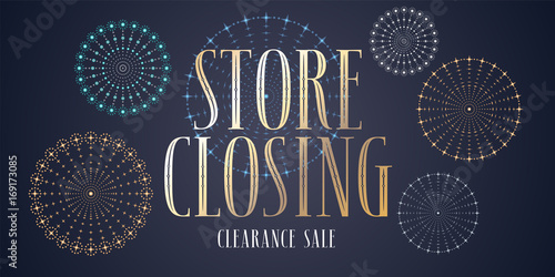 Store closing sale vector illustration, background