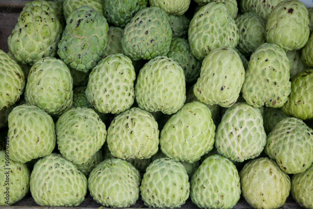 Sugar apples in the market Sugar apples in the market