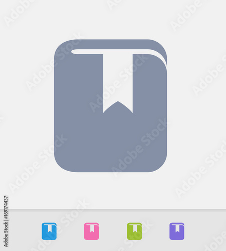 Book & Sign - Granite Icons. A professional, pixel-perfect icon designed on a 32x32 pixel grid and redesigned on a 16x16 pixel grid for very small sizes.