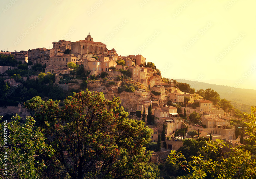 Gordes medieval village at sunrise in Provence, France