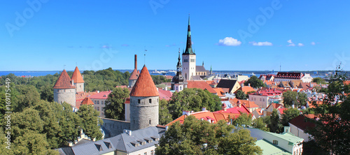 View of the old town of Tallinn (Europe) from the observation deck