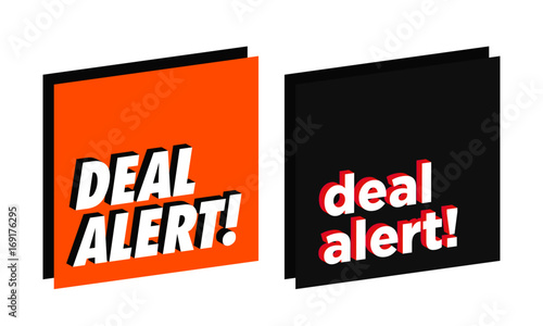 Deal Alert in Flat Colours with 3D Style Shadow
