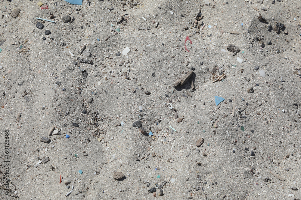 Plastikpartikel am Strand Plastikpartikel am Strand