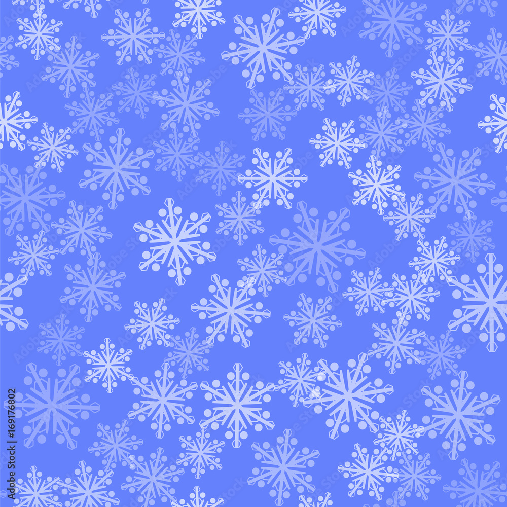 Show Flakes Seamless Pattern. Winter Texture