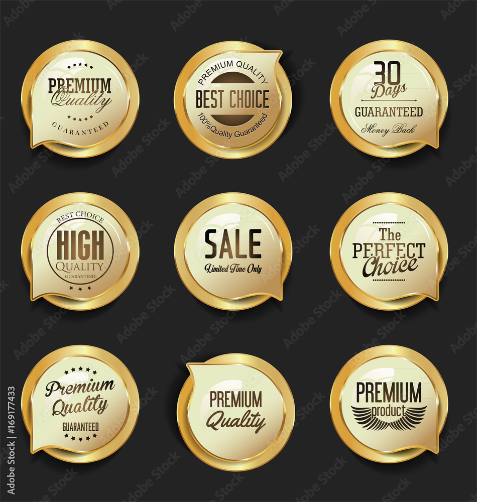 Modern design gold and silver sale badges collection Modern design gold and silver sale badges collection
