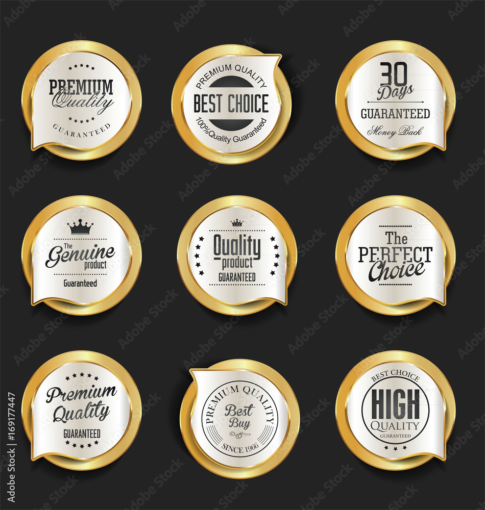 Modern design gold and silver sale badges collection Modern design gold and silver sale badges collection