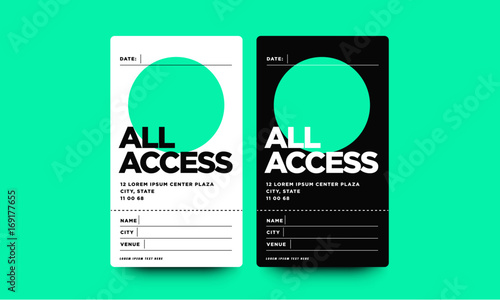All Access Pass Template with Name Date City and Venue Details photo