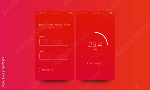 Body Mass Index BMI Calculator User Interface Design