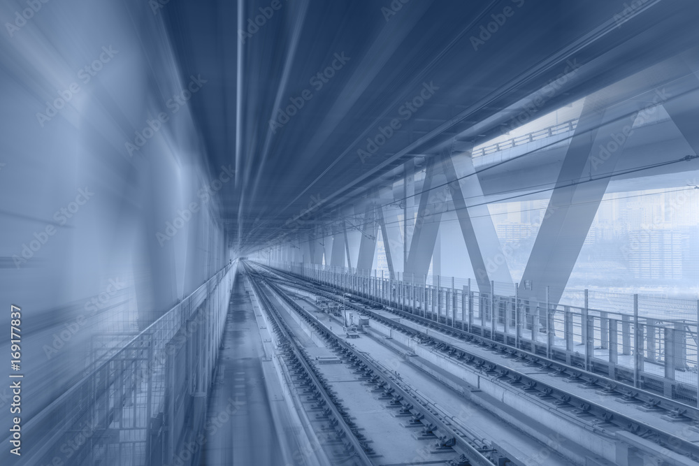 Fototapeta premium Mercedes-Benz train on light rail