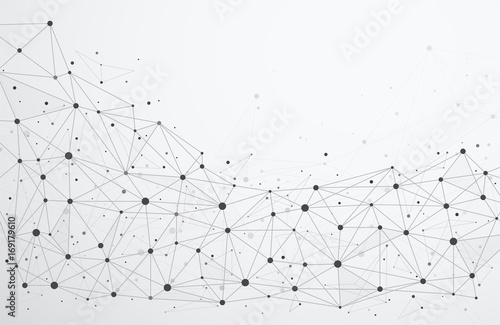 Global network connections with points and lines. Wireframe of n