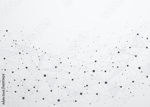 Global network connections with points and lines. Wireframe of n