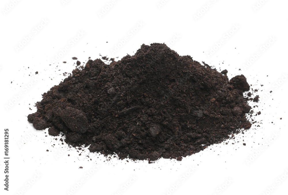 Pile dirt, humus isolated on white background, with clipping path Pile dirt, humus isolated on white background, with clipping path