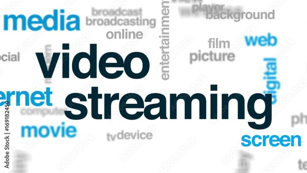 Video streaming animated word cloud, text design animation. Video streaming animated word cloud, text design animation.