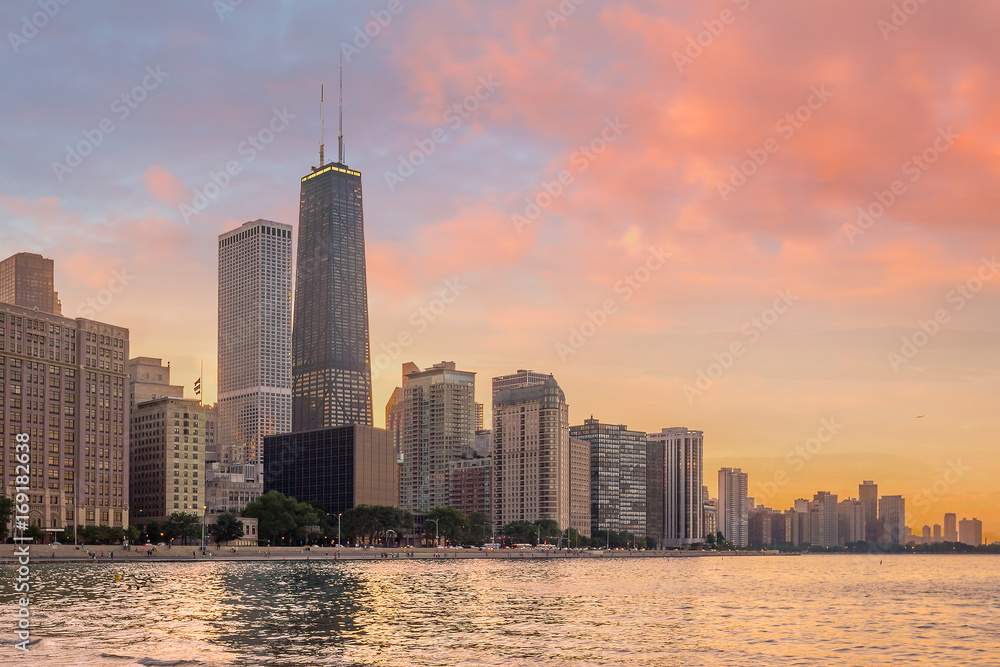 Obraz premium View of Chicago downtown skyline