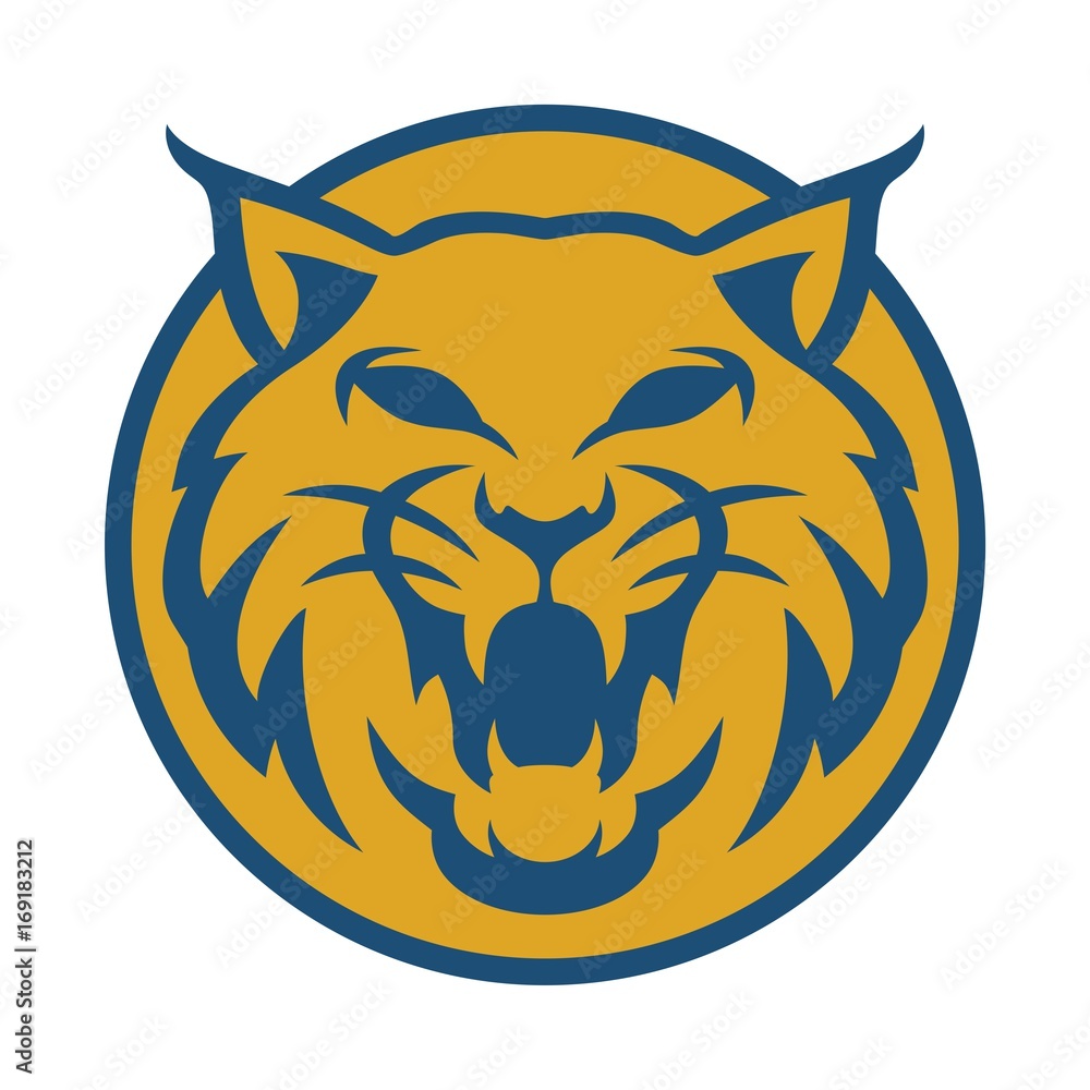 Fototapeta premium Lynx circle yellow