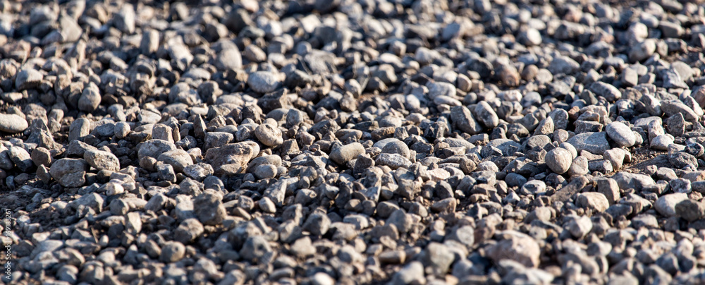 Crushed stone on the road as a background Crushed stone on the road as a background