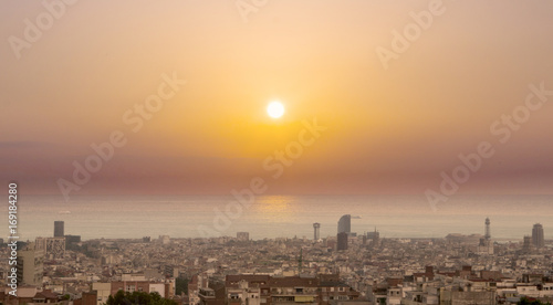 Sunset over Barcelona, Spain © Jopstock