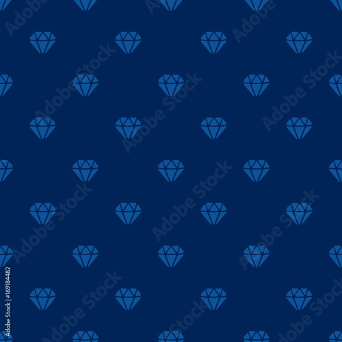 Fototapeta Naklejka Na Ścianę i Meble -  Vector illustration. Seamless pattern with silhouettes of diamonds on dark blue background
