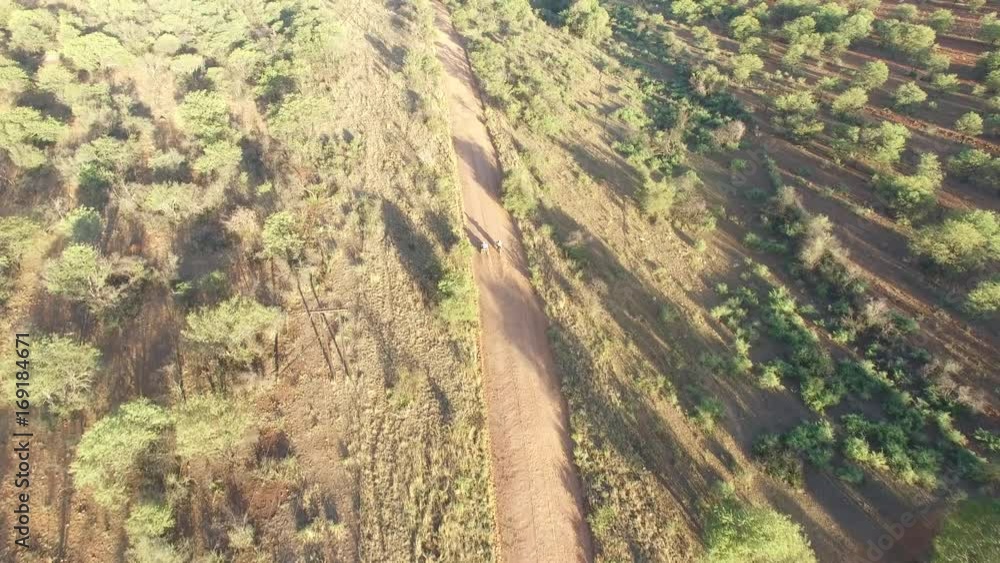 Quad Biking at Sunset in Country Side at Sunset