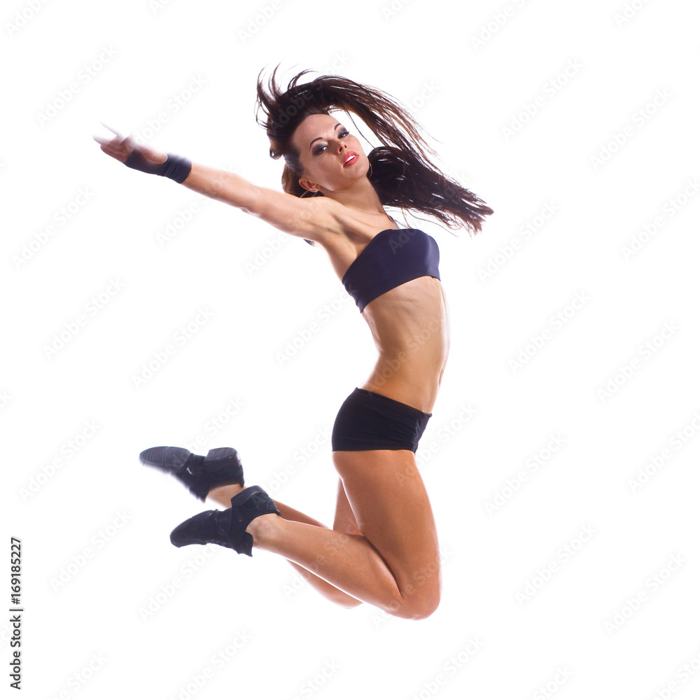 Stylish and young modern style dancer is posing Stylish and young modern style dancer is posing