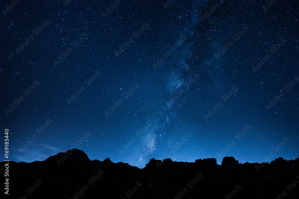 Night sky and mountains 