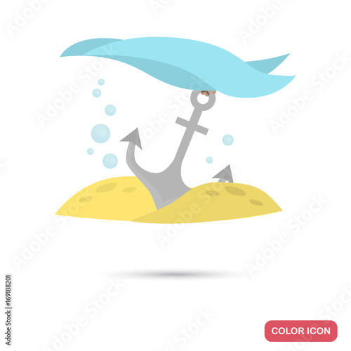 hip anchor on the bottom color flat icon for web and mobile design