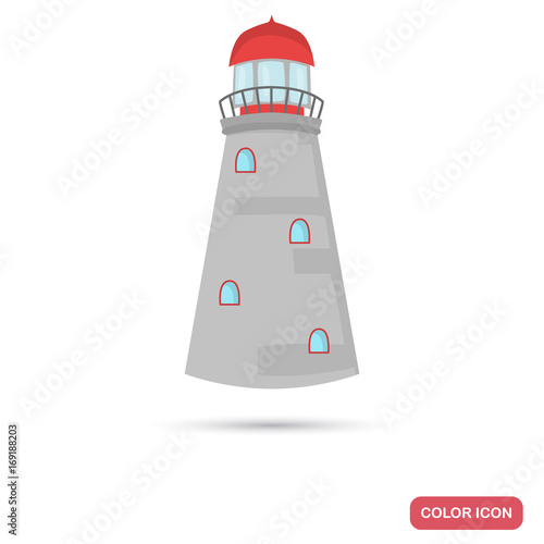 Lighthouse color flat icon for web and mobile design