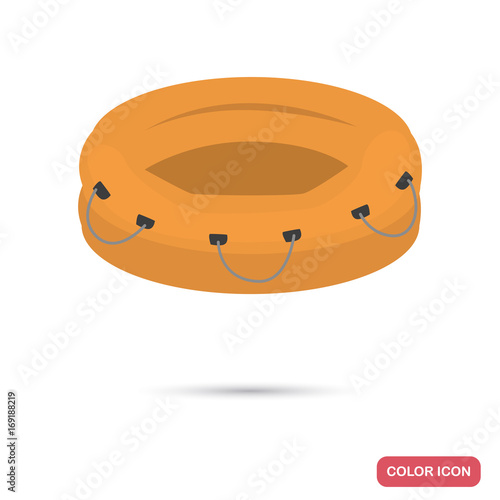 Life raft color flat icon for web and mobile design