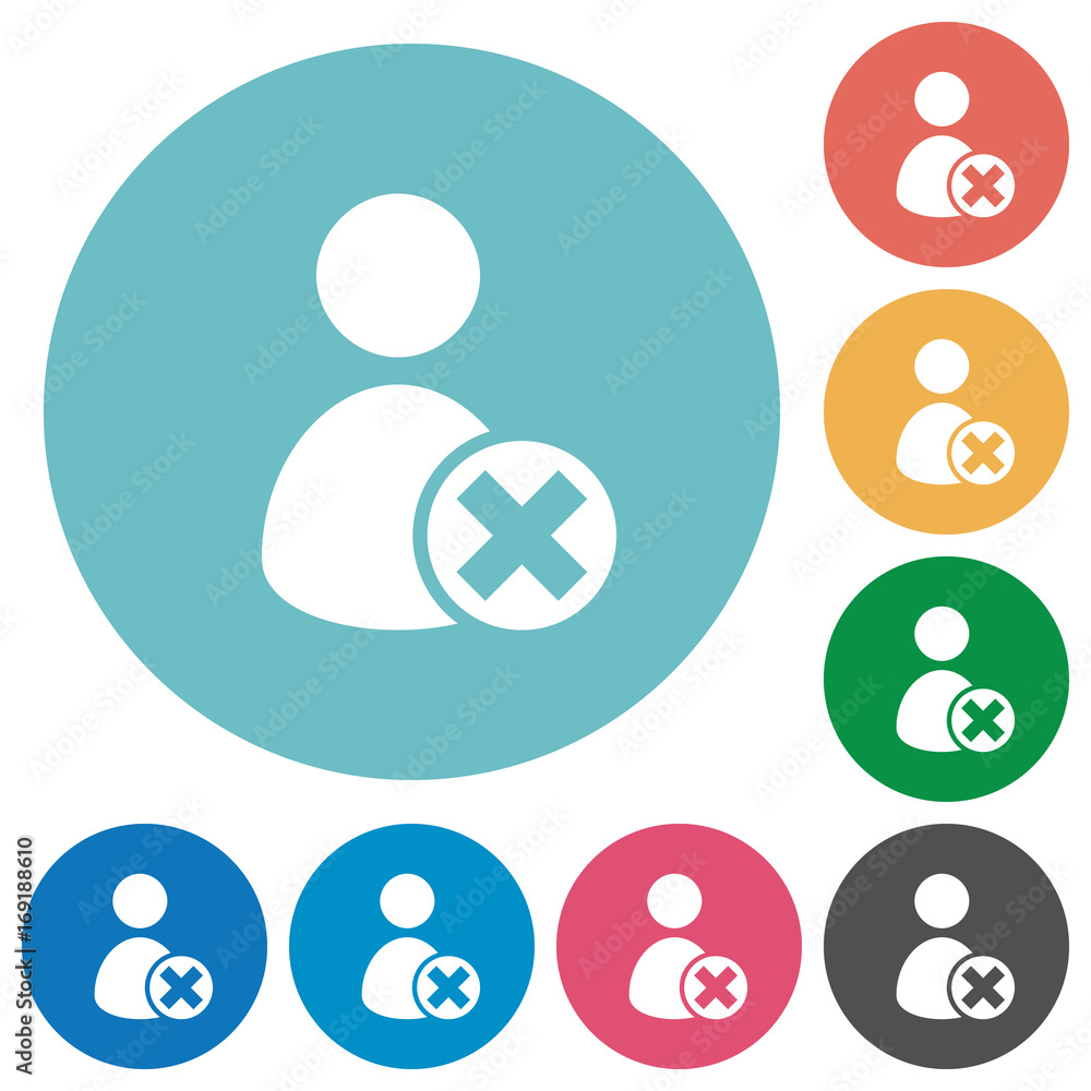 Cancel user account flat round icons Cancel user account flat round icons