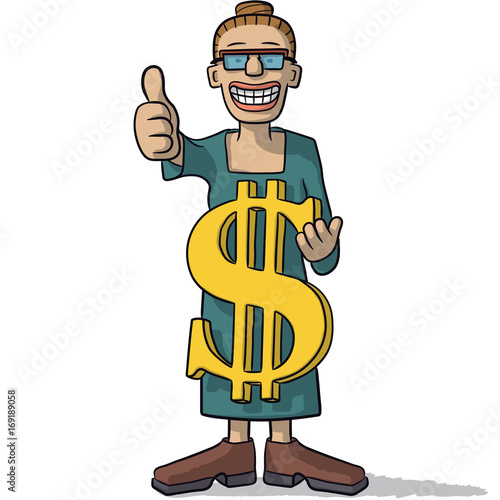 Woman with dollar sign