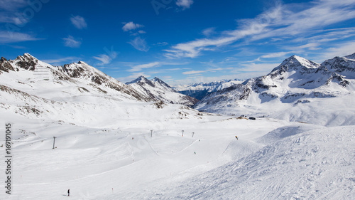 Austrian Alps in Kuehtai Ski Resort in winter