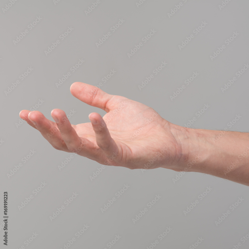 Man hand holding something empty