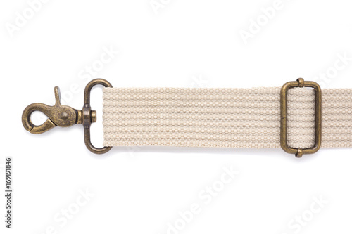 Tableau sur toile metal trigger snap hook (snap link) with fabric strap on white background