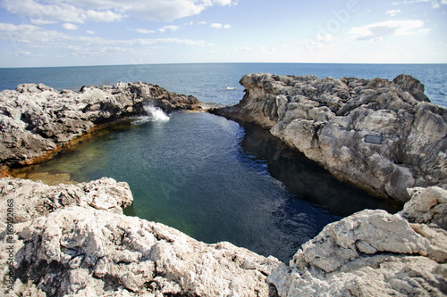 natural pool «bowl of love». Cape Tarhankut. Crimea landscape