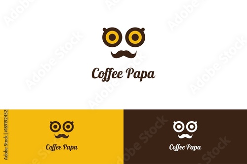 Coffee Papa Logo with Character Illustration