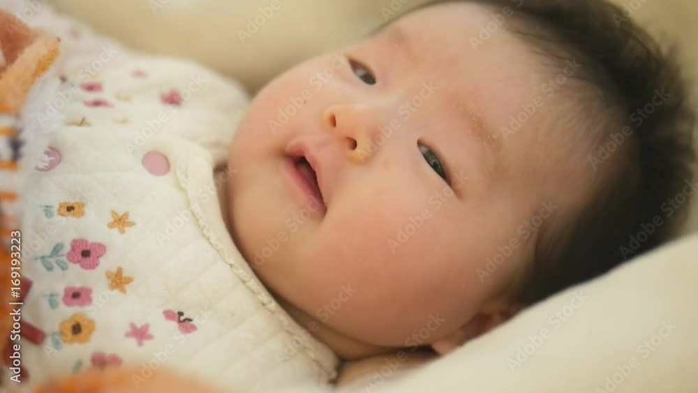 Baby sneezing / Japanese baby in 2 months after birth Baby sneezing / Japanese baby in 2 months after birth