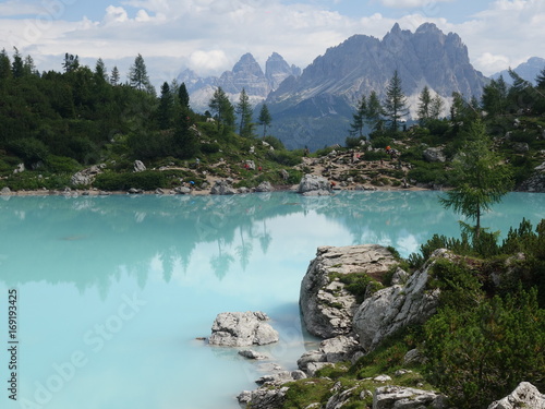 Lac de Sorapis, Dolomites, Italie.