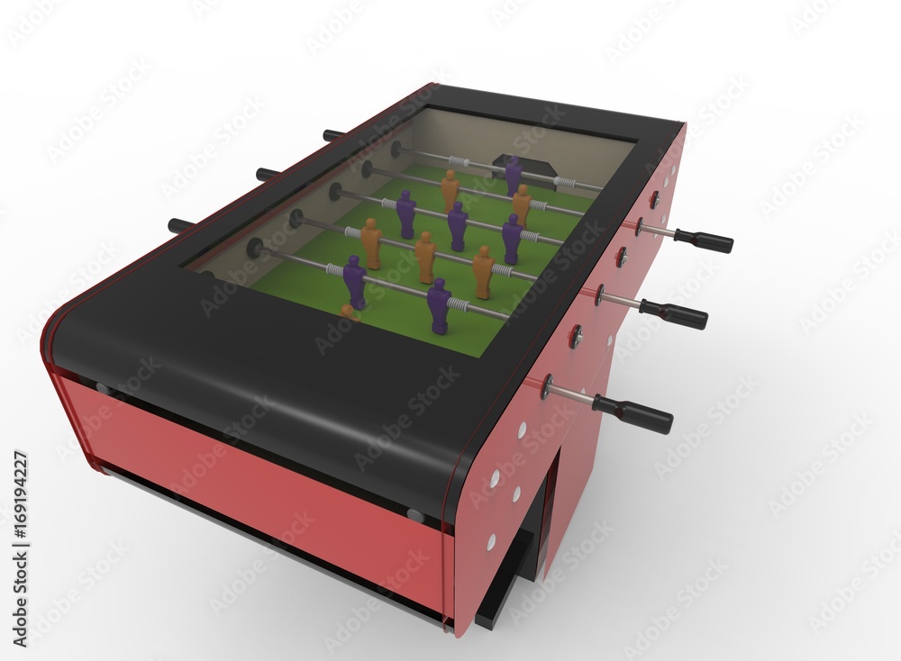 3d illustration of table soccer. white background isolated. icon for game web. 3d illustration of table soccer. white background isolated. icon for game web.