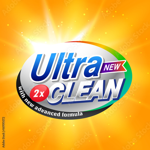 detergent advertising concept design for product packaging in yellow orange color