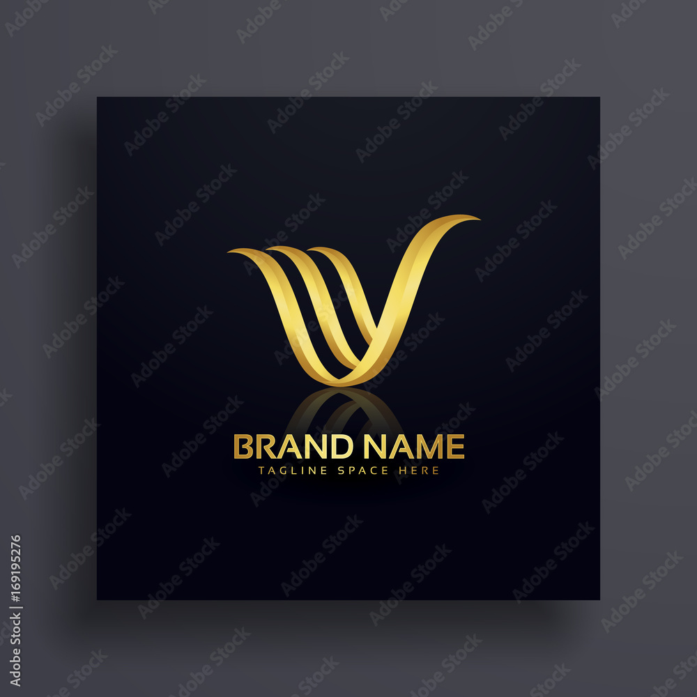 letter V creative premium golden logo design letter V creative premium golden logo design