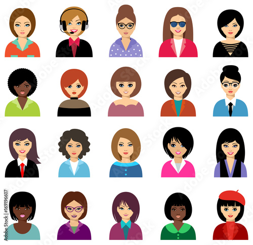 Woman avatar set