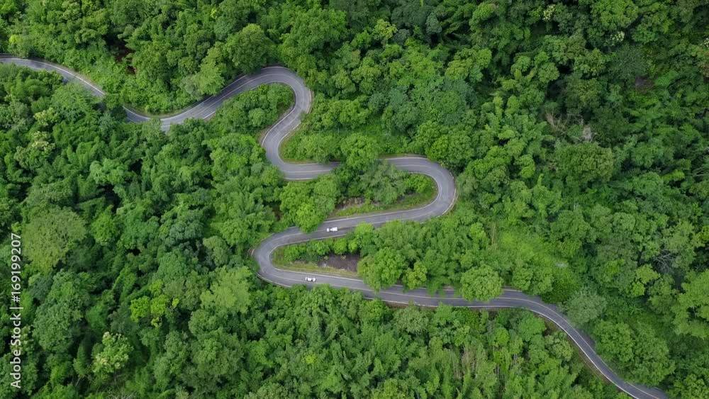Aerial view, Beautiful road on the mountain in Chiang mai, Thailand. Aerial view, Beautiful road on the mountain in Chiang mai, Thailand.