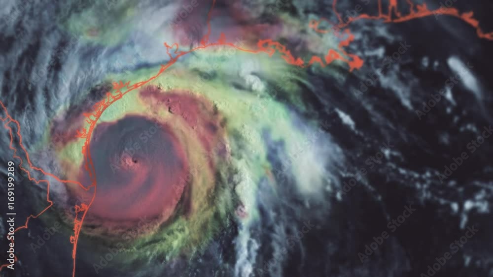 Hurricane Harvey as seen just prior to making landfall. Animation with ...