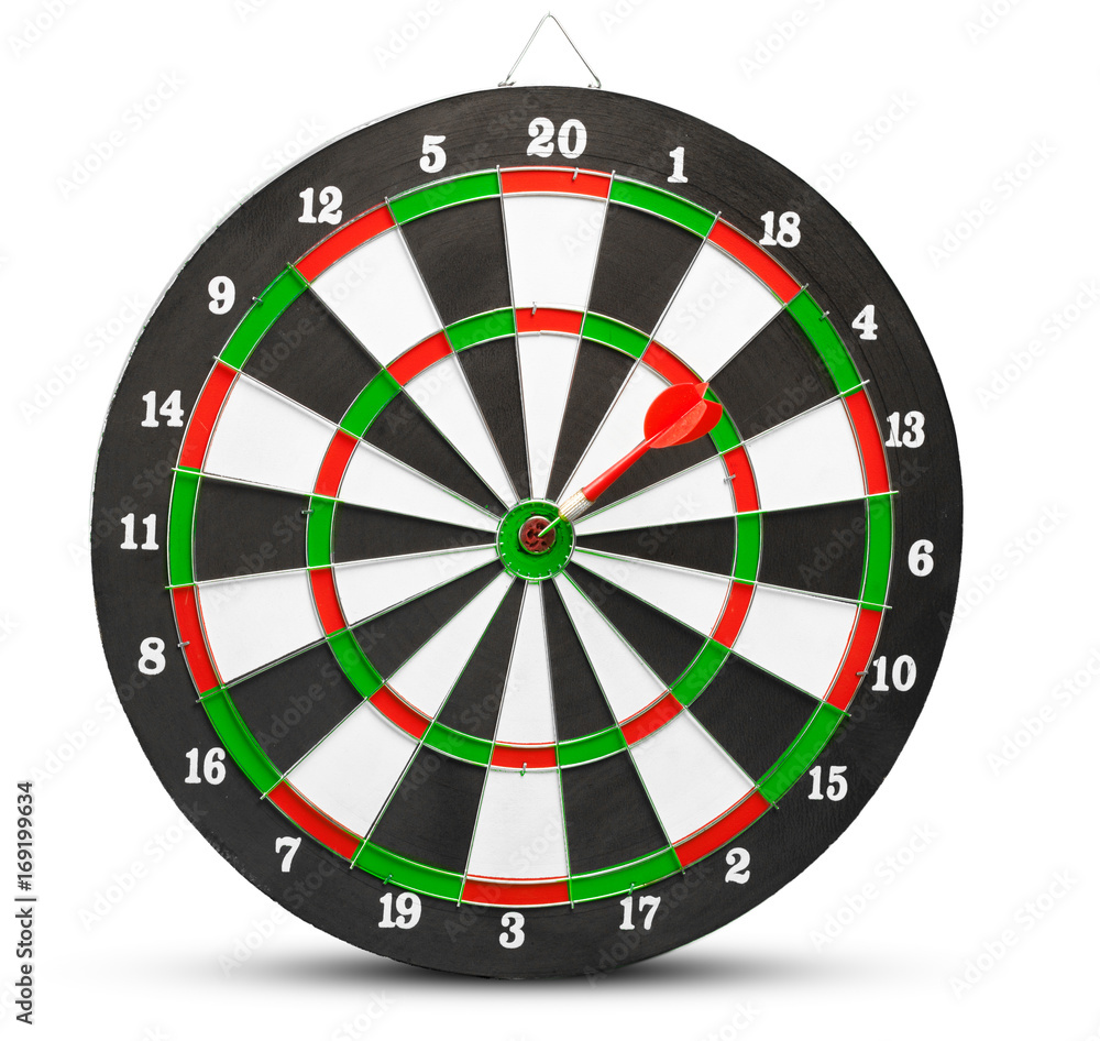 dart arrow hitting in the target center of dartboard dart arrow hitting in the target center of dartboard