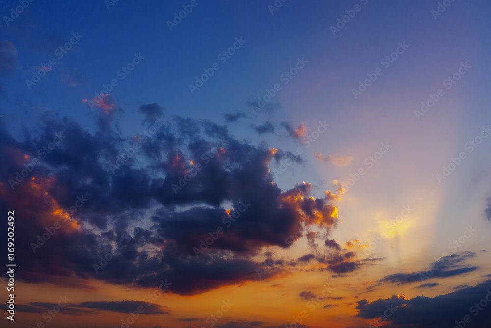 sunset on the background of beautiful clouds sunset on the background of beautiful clouds